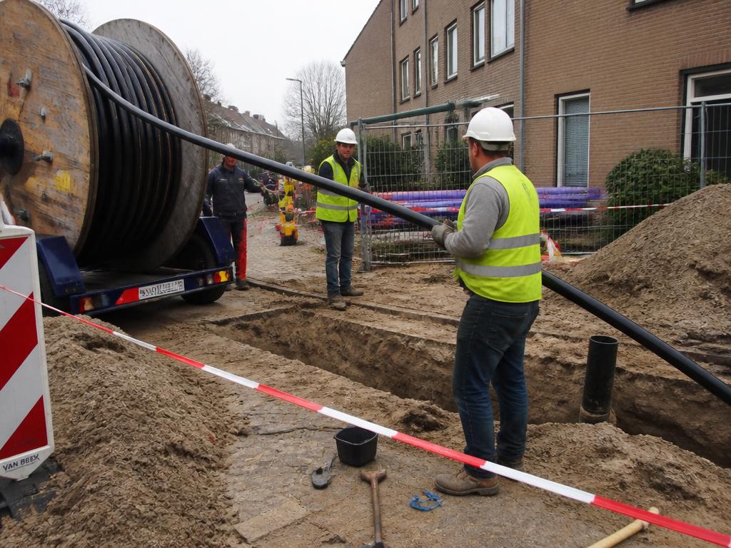 Technische kabelinstallatie in een ondergrondse tunnel